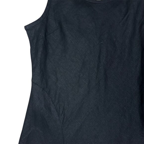 NWT Madewell Women's Size 12 Black Scoopneck Sleeveless Midi Dress 100% Linen - Picture 5 of 10
